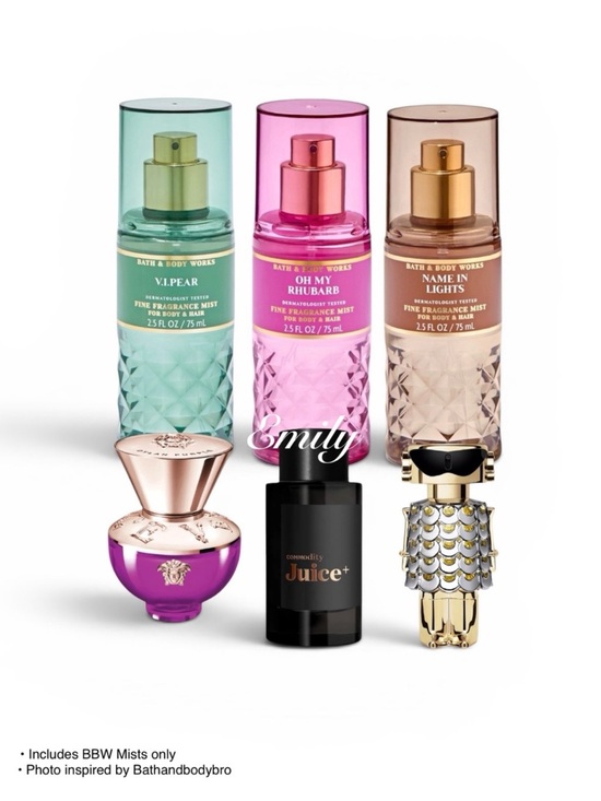 Bath & Body Works Other - 3X LIMITED RELEASE BBW Mist
V.I.PEAR OH MY RHUBARB NAME IN LIGHTS Collection